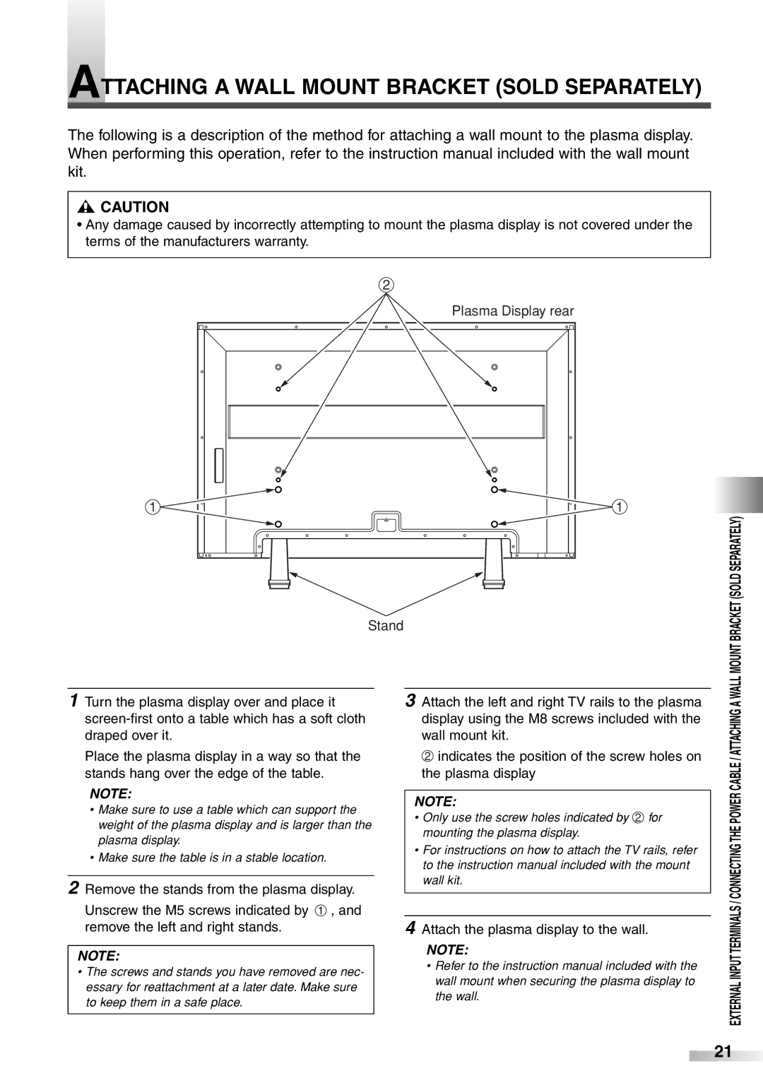 Sylvania 6842PF M owner manual Attaching a Wall Mount Bracket Sold Separately 