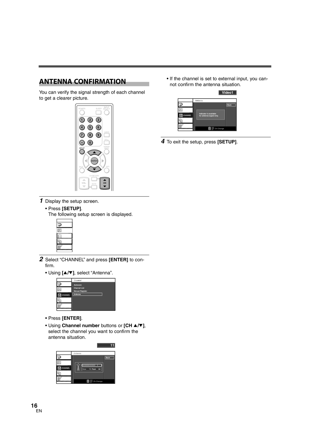 Sylvania 6842THG owner manual Antenna Confirmation 