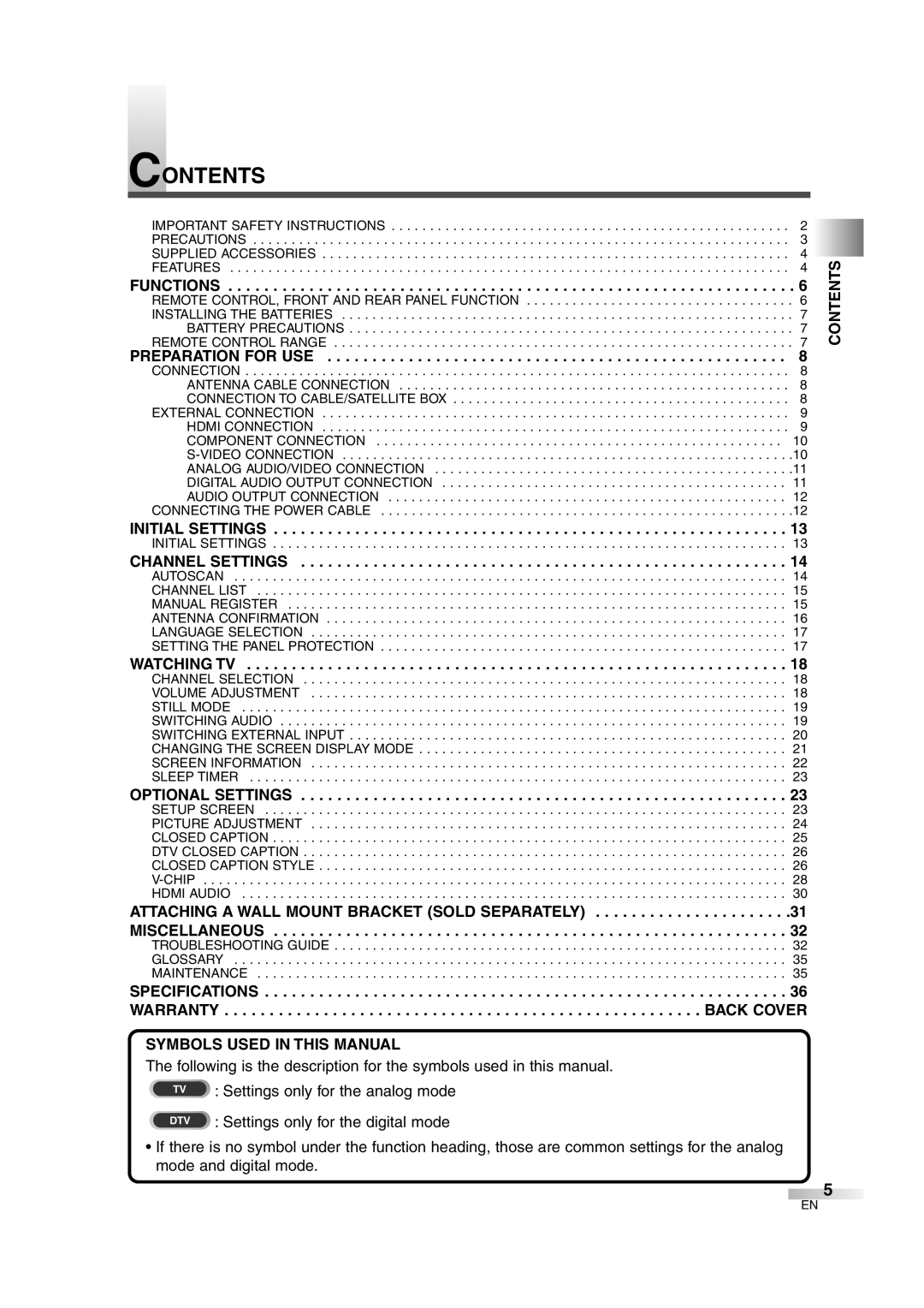 Sylvania 6842THG owner manual Contents 