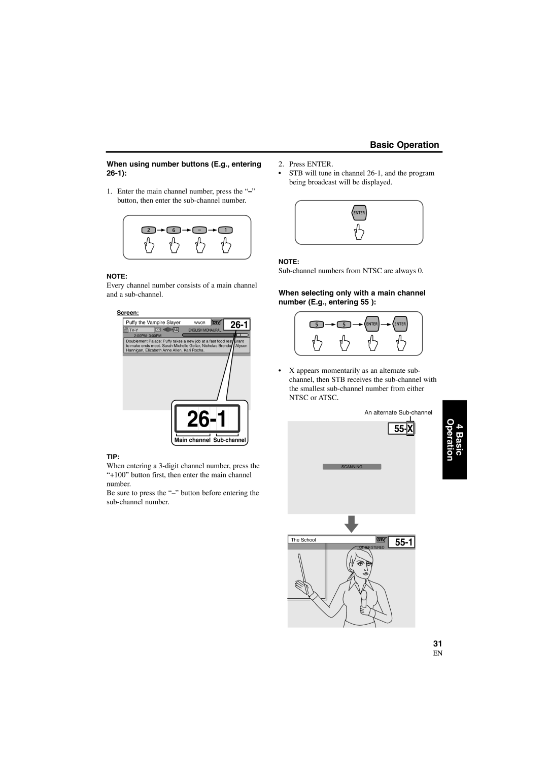 Sylvania 6900DTD owner manual When using number buttons E.g., entering 26-1, Tv-Y 