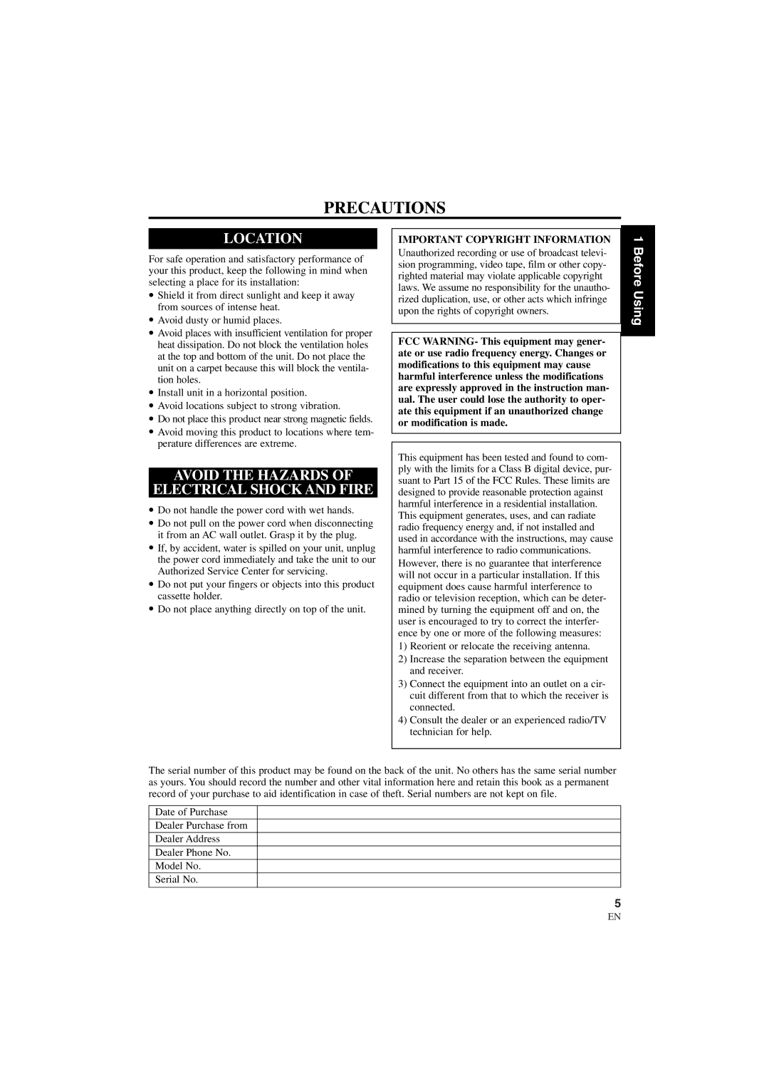 Sylvania 6900DTD owner manual Precautions 