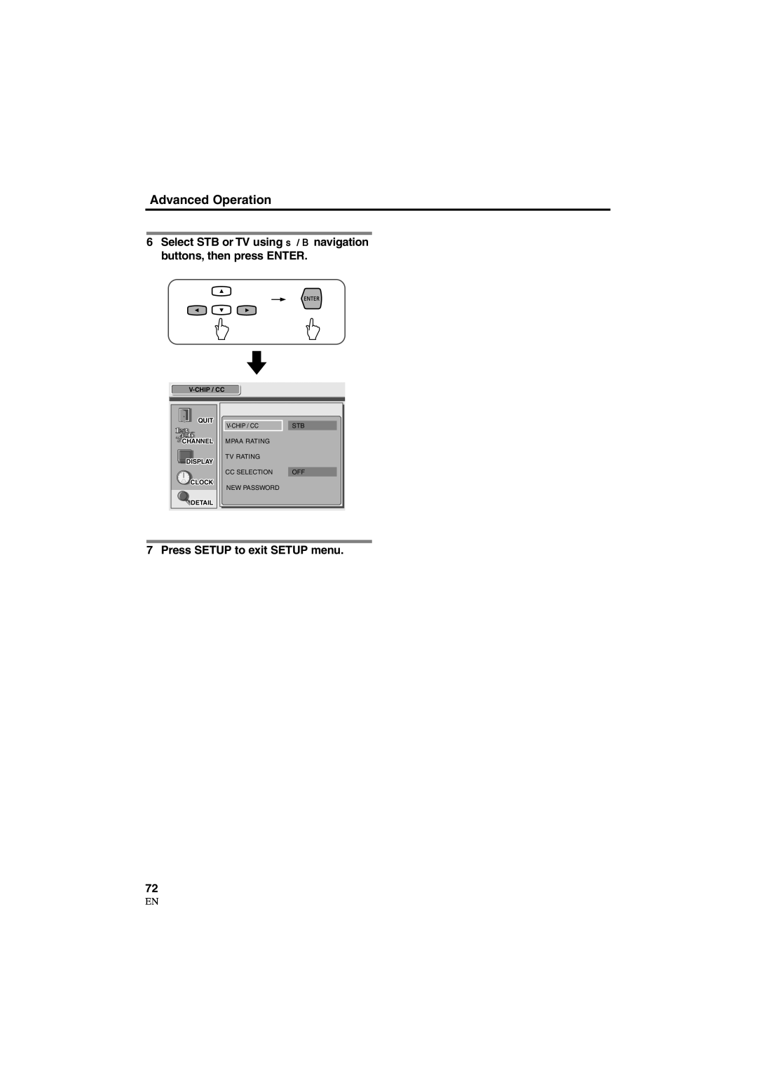 Sylvania 6900DTD owner manual Press Setup to exit Setup menu 