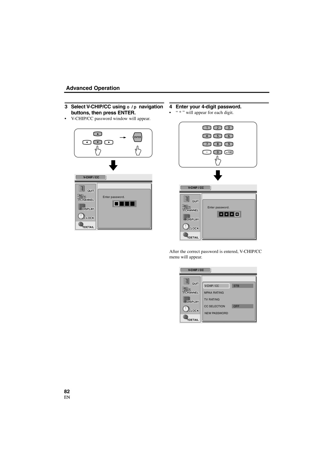 Sylvania 6900DTD owner manual Enter your 4-digit password 