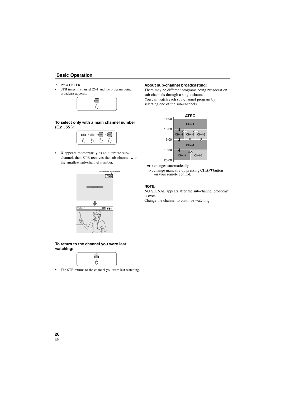 Sylvania 6900DTE owner manual About sub-channel broadcasting, To select only with a main channel number E.g, Atsc 