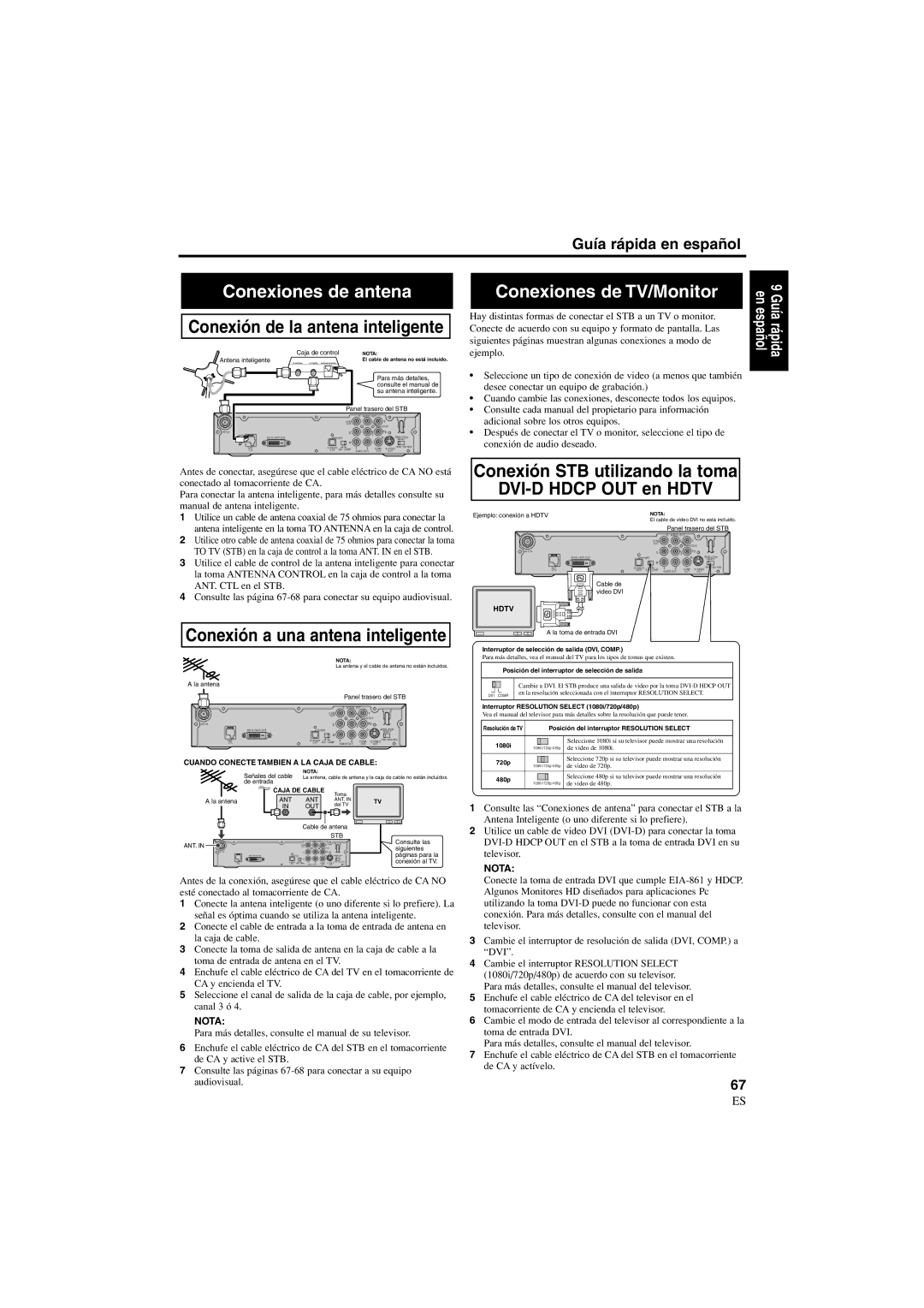 Sylvania 6900DTE owner manual Conexiones de antena, Conexiones de TV/Monitor, DVI-D Hdcp OUT en Hdtv 