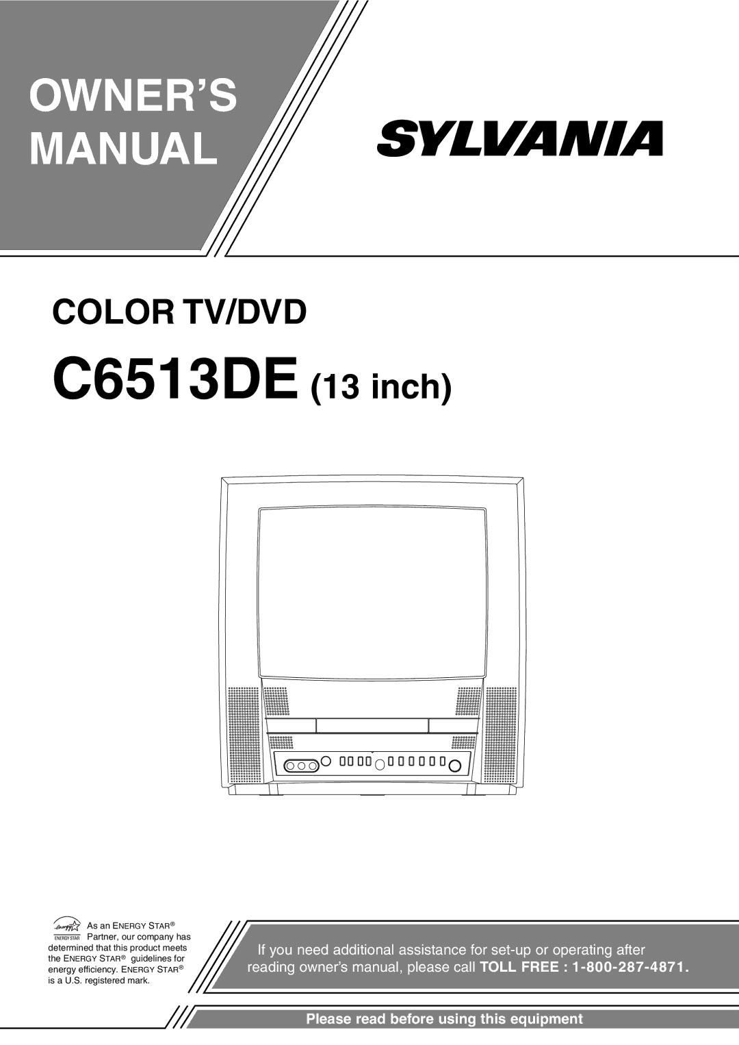 Sylvania C6513DE owner manual OWNER’S Manual 