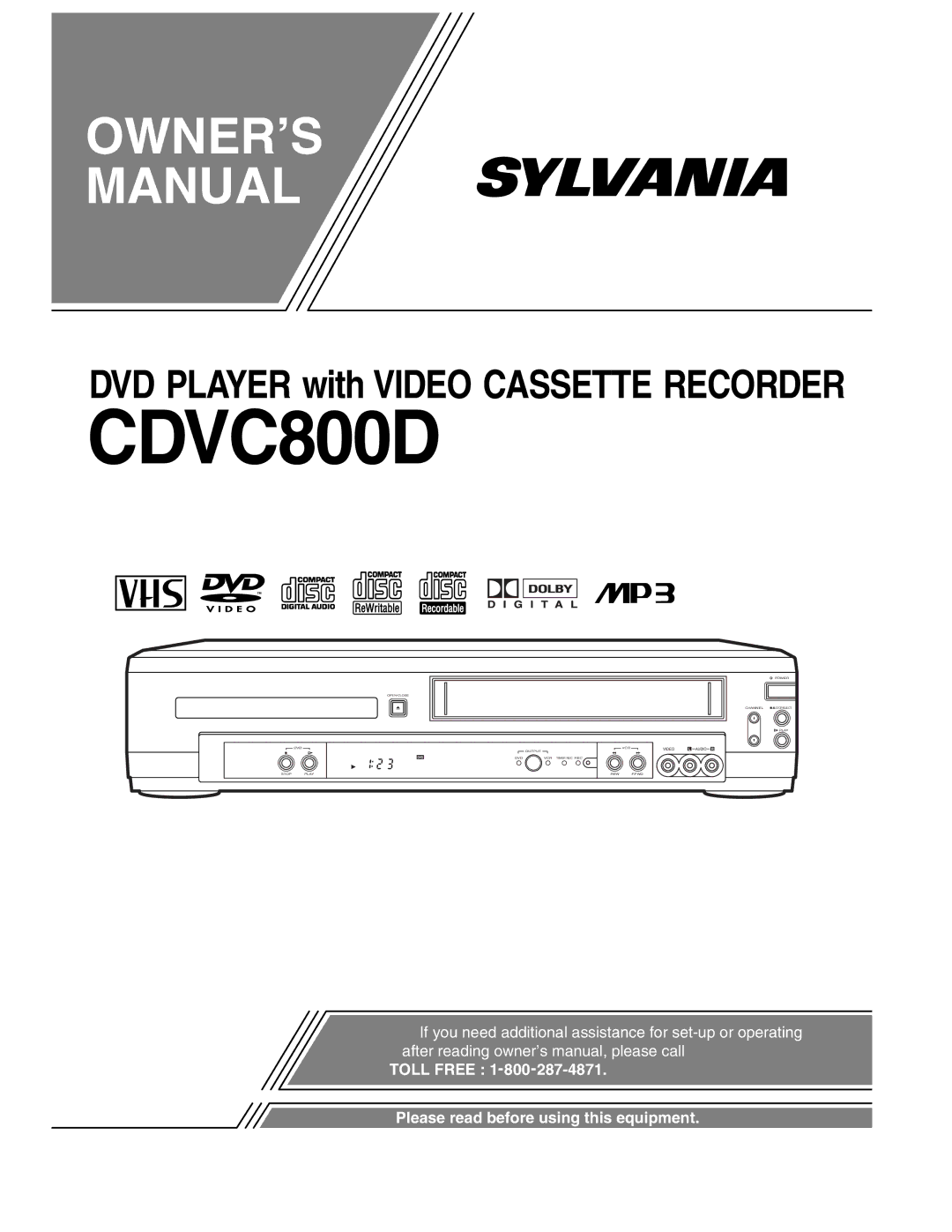 Sylvania CDVC800D owner manual 