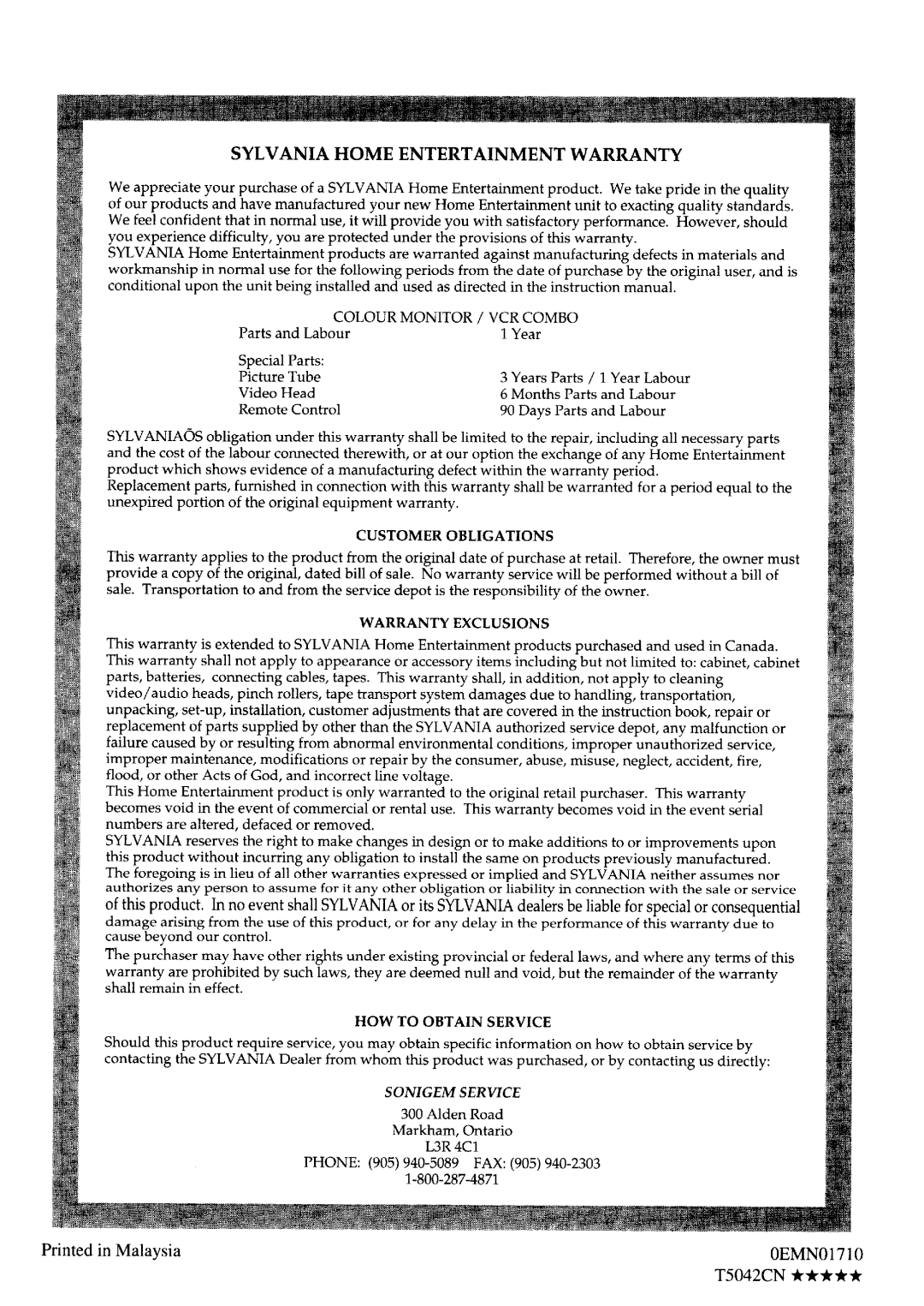 Sylvania D3913CLC manual 