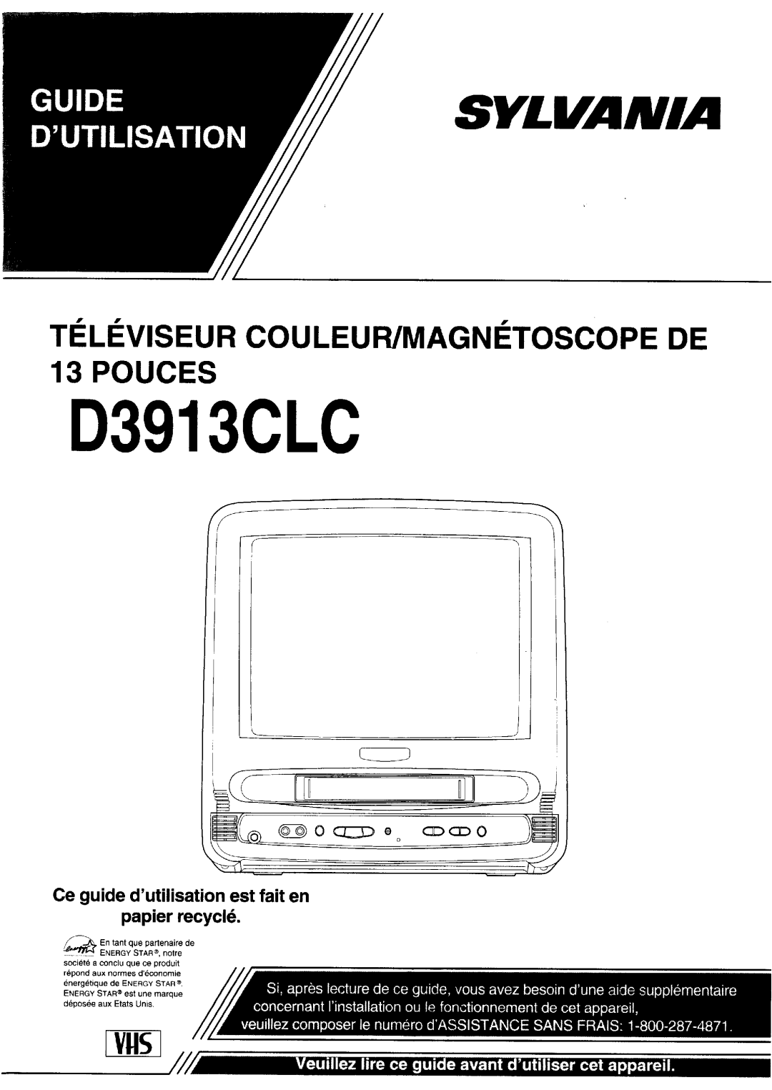 Sylvania D3913CLC manual 