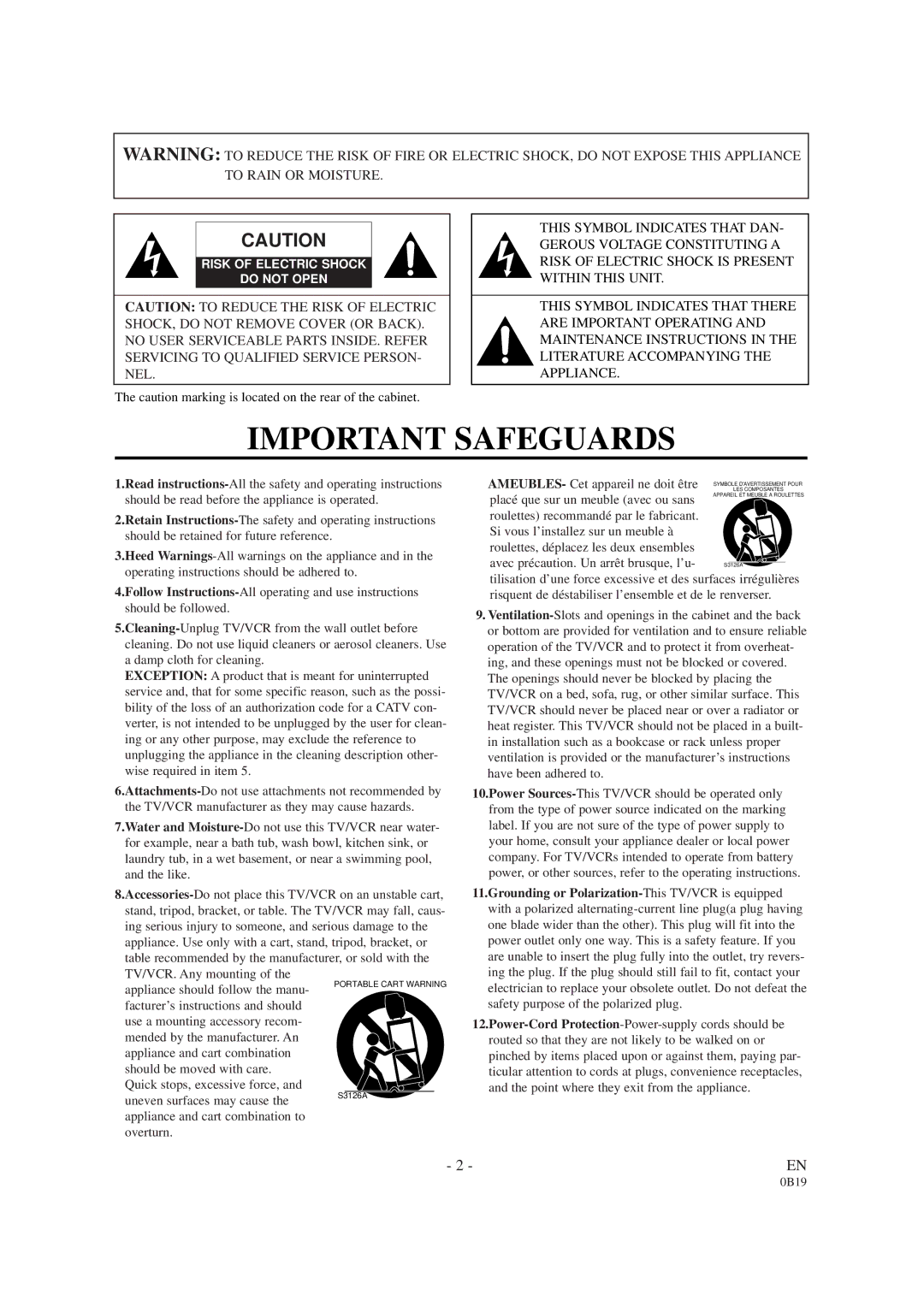 Sylvania D6313CB owner manual Important Safeguards 