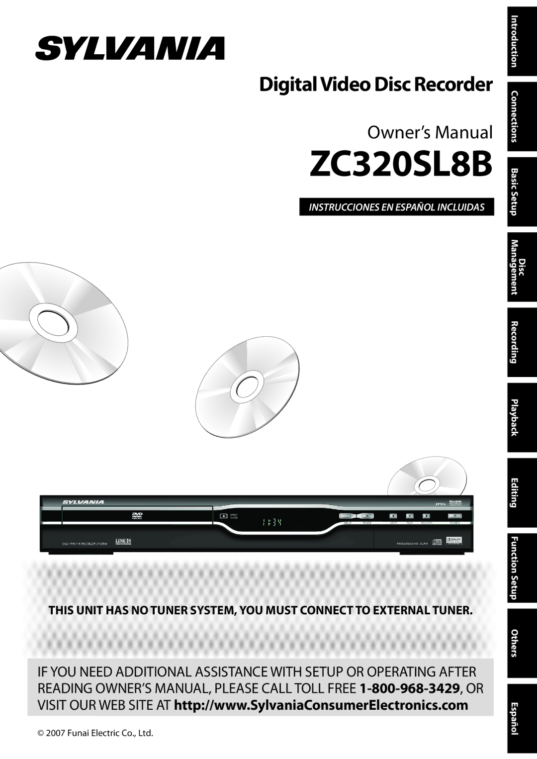 Sylvania DigitalVideoDiscRecorder owner manual ZC320SL8B 