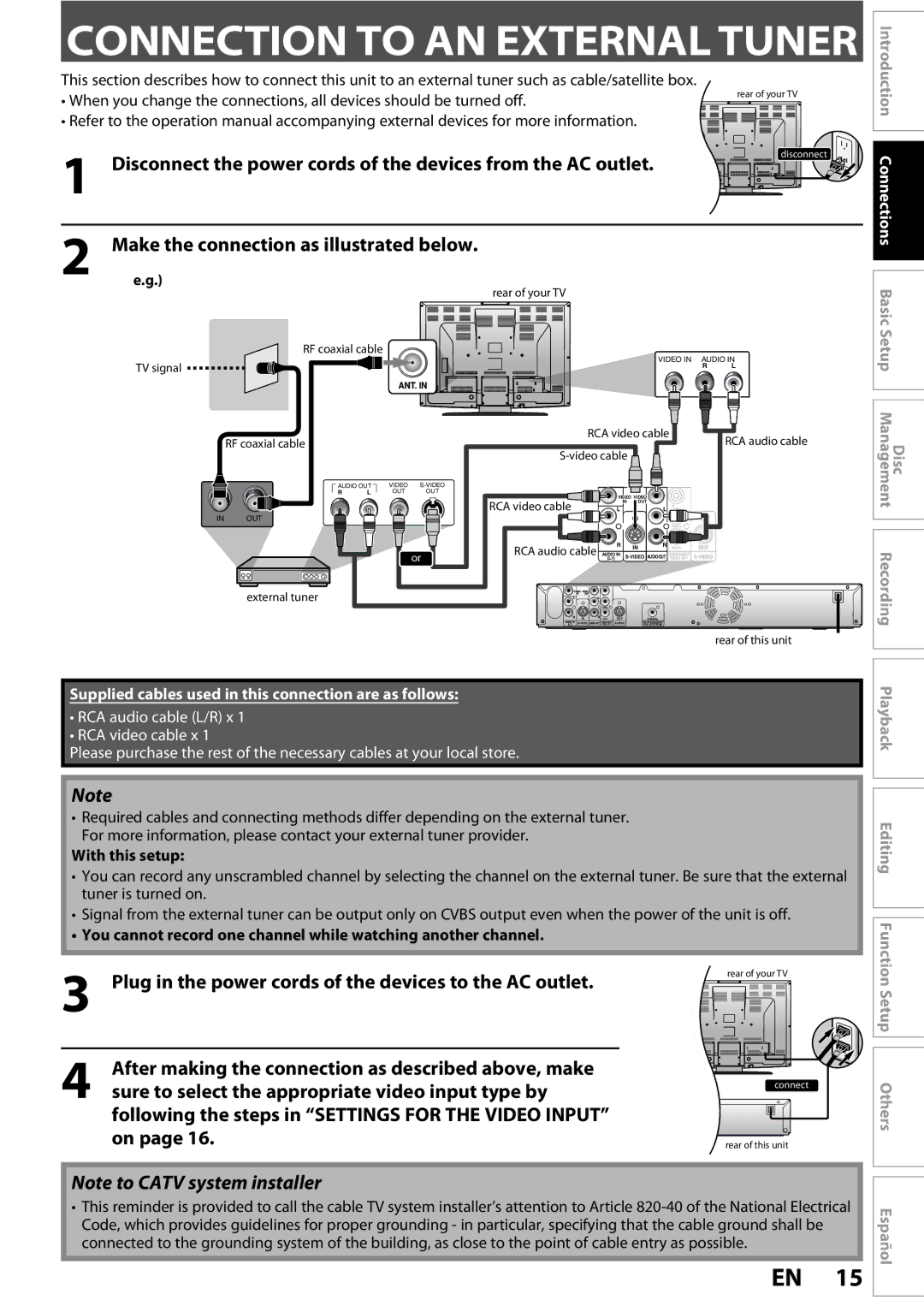 Sylvania DigitalVideoDiscRecorder owner manual Make the connection as illustrated below, Put R 