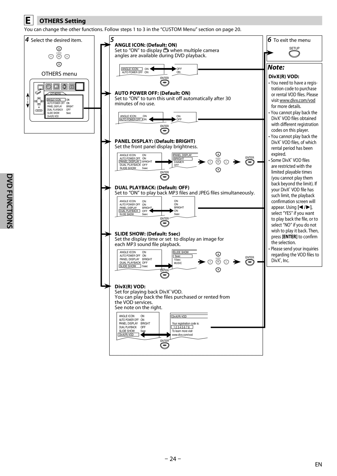 Sylvania DP170SL8 owner manual Others Setting 