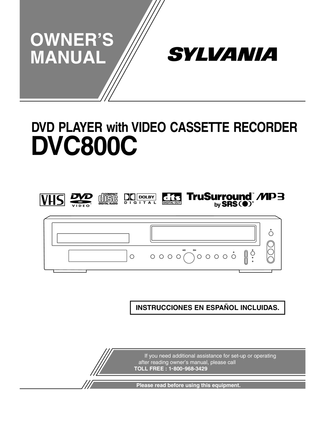 Sylvania DVC800C owner manual 