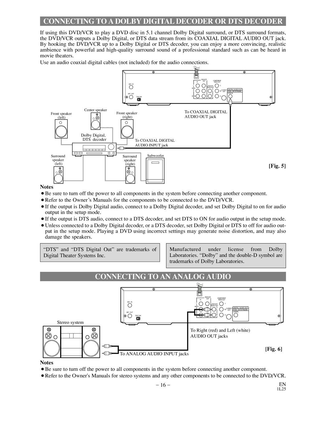 Sylvania DVC800C owner manual Dolby Digital DTS decoder 