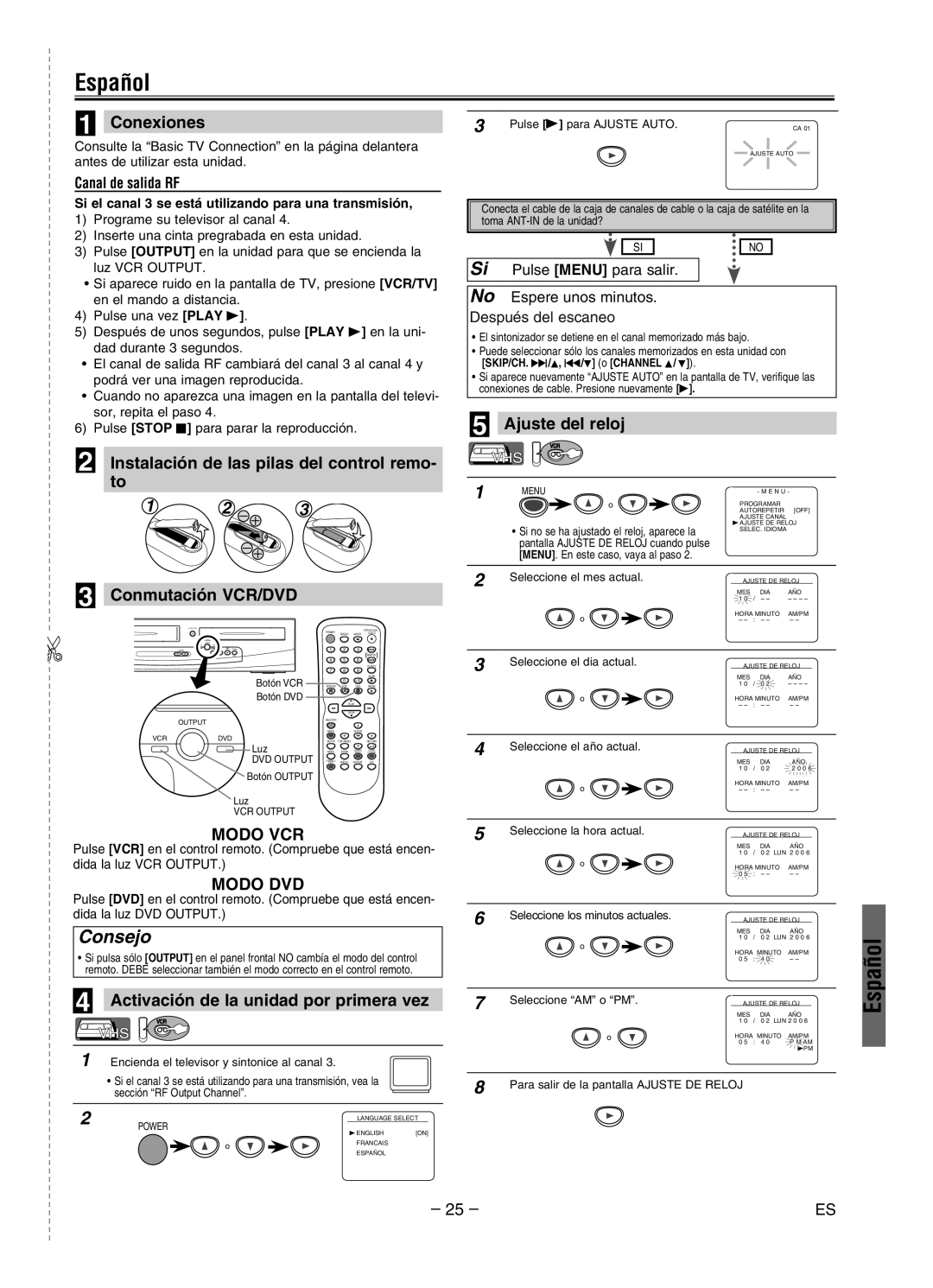 Sylvania DVC840G owner manual Español, Consejo 