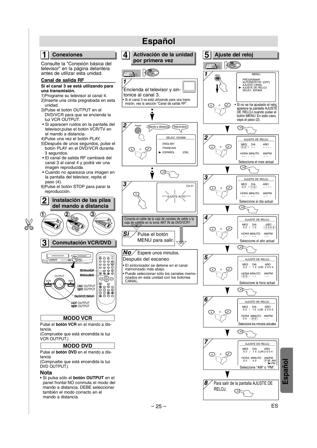 Sylvania DVC845E owner manual Español 