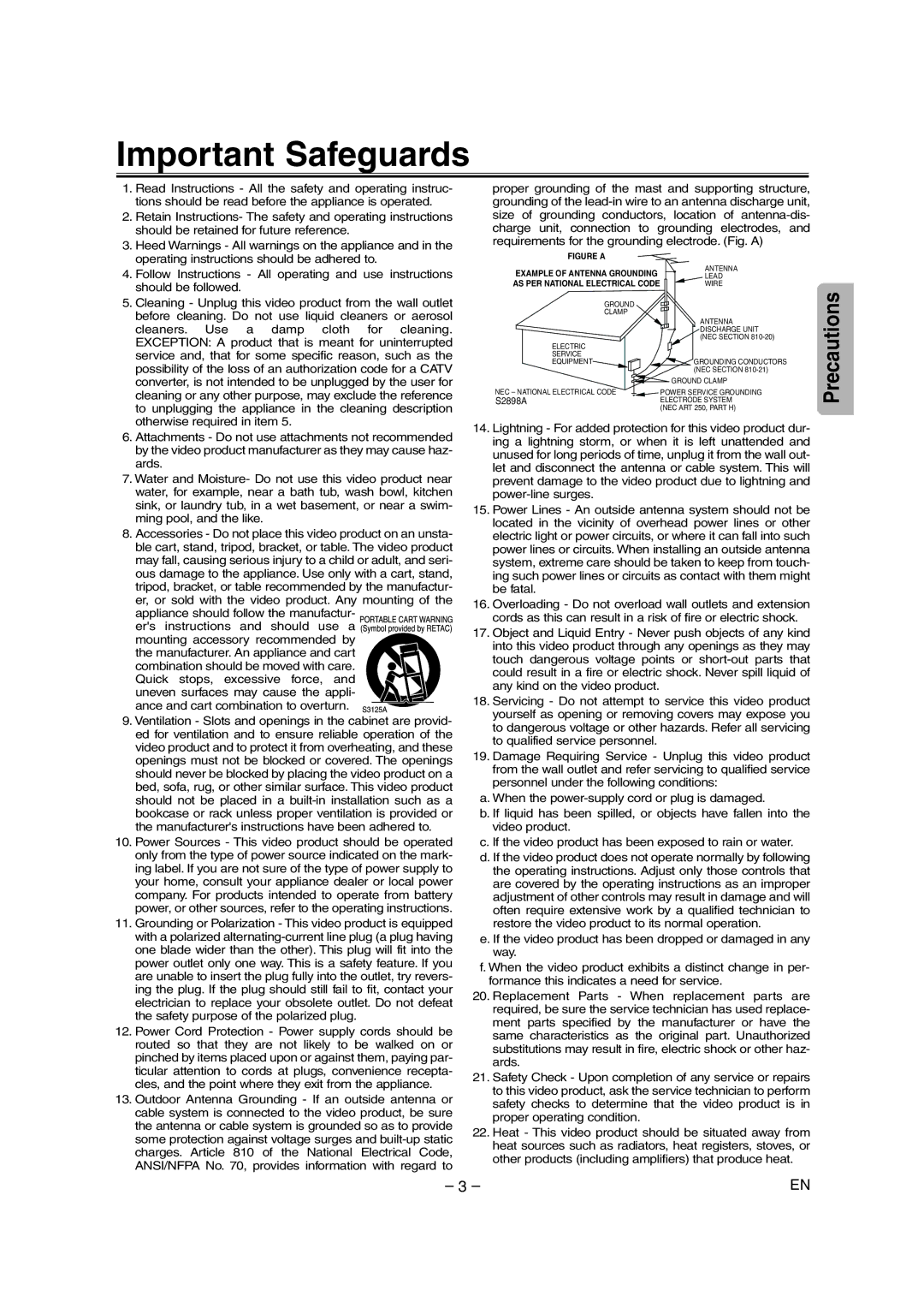 Sylvania DVC845E owner manual Important Safeguards 