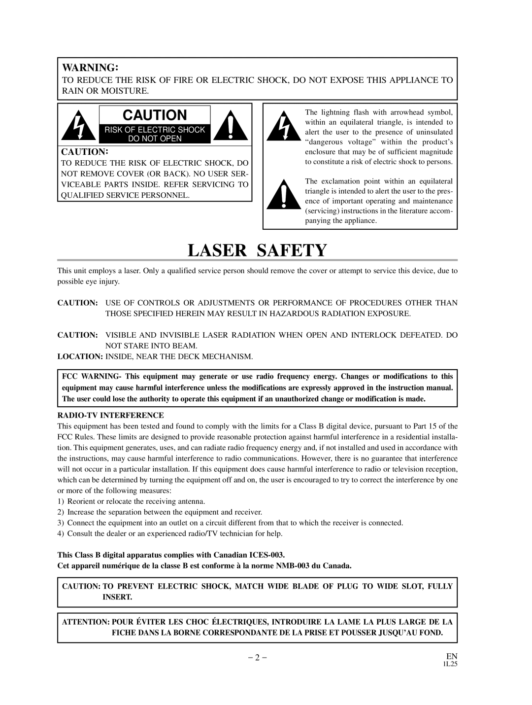 Sylvania DVC880D owner manual Laser Safety 