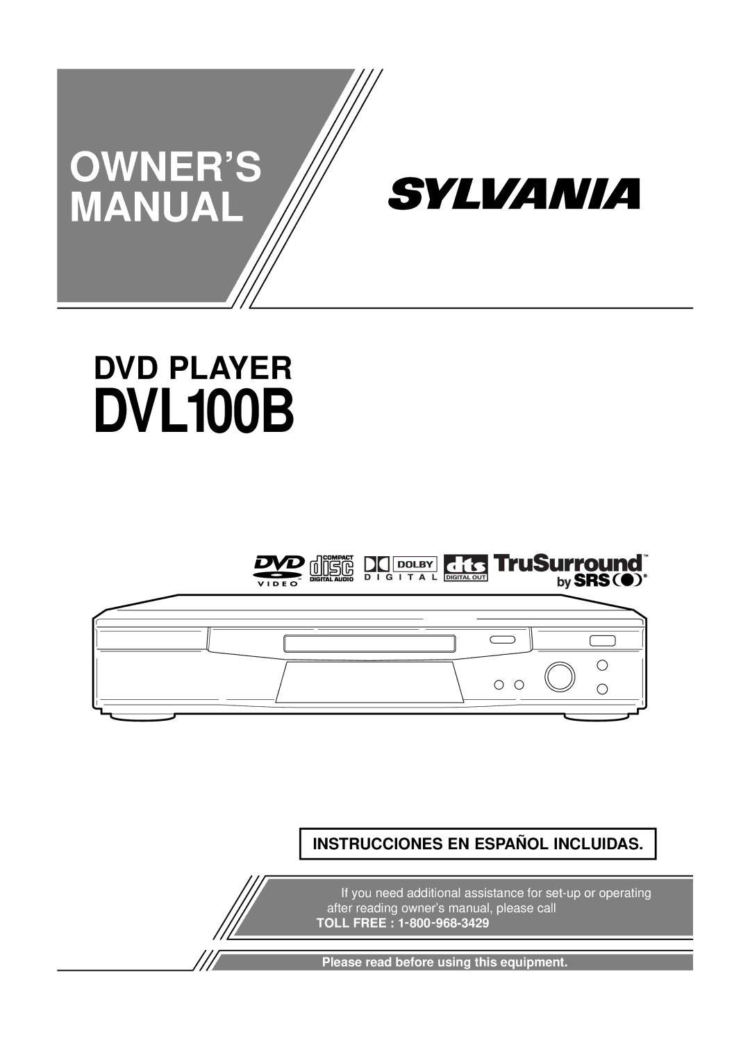 Sylvania DVL100B owner manual 