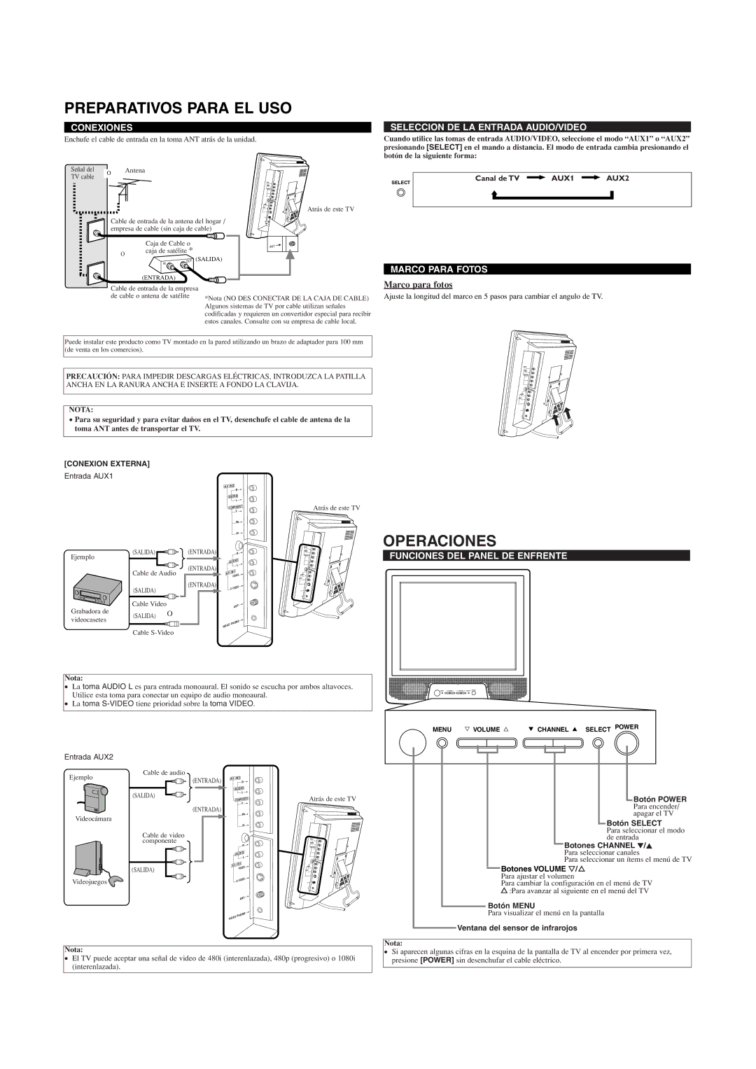 Sylvania DVL515SLD owner manual Preparativos Para EL USO, Operaciones 