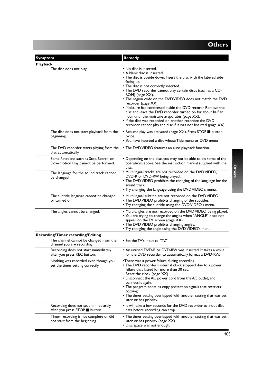 Sylvania DVR90DE owner manual 103, Playback 