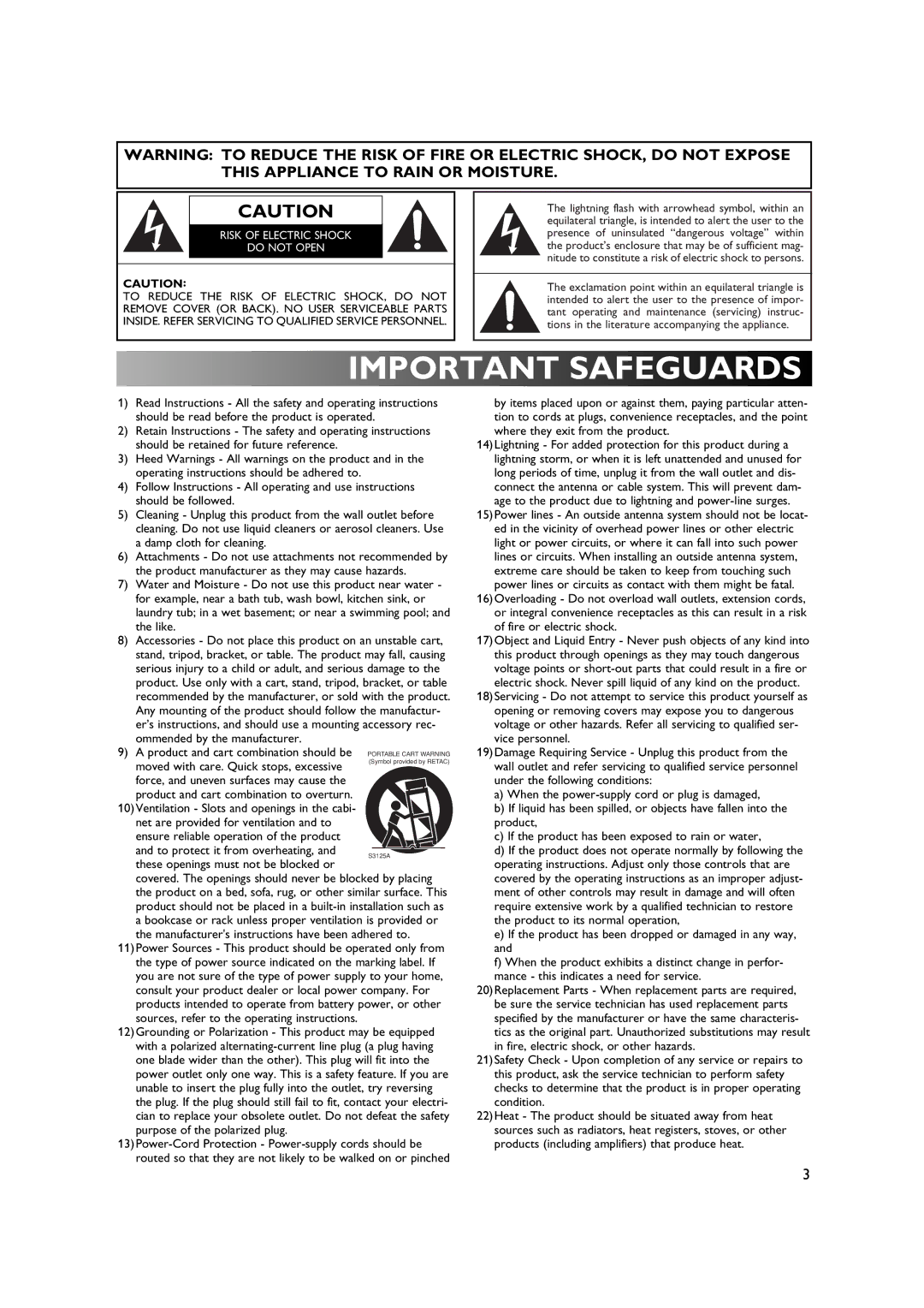 Sylvania DVR90DE owner manual Important Safeguards 