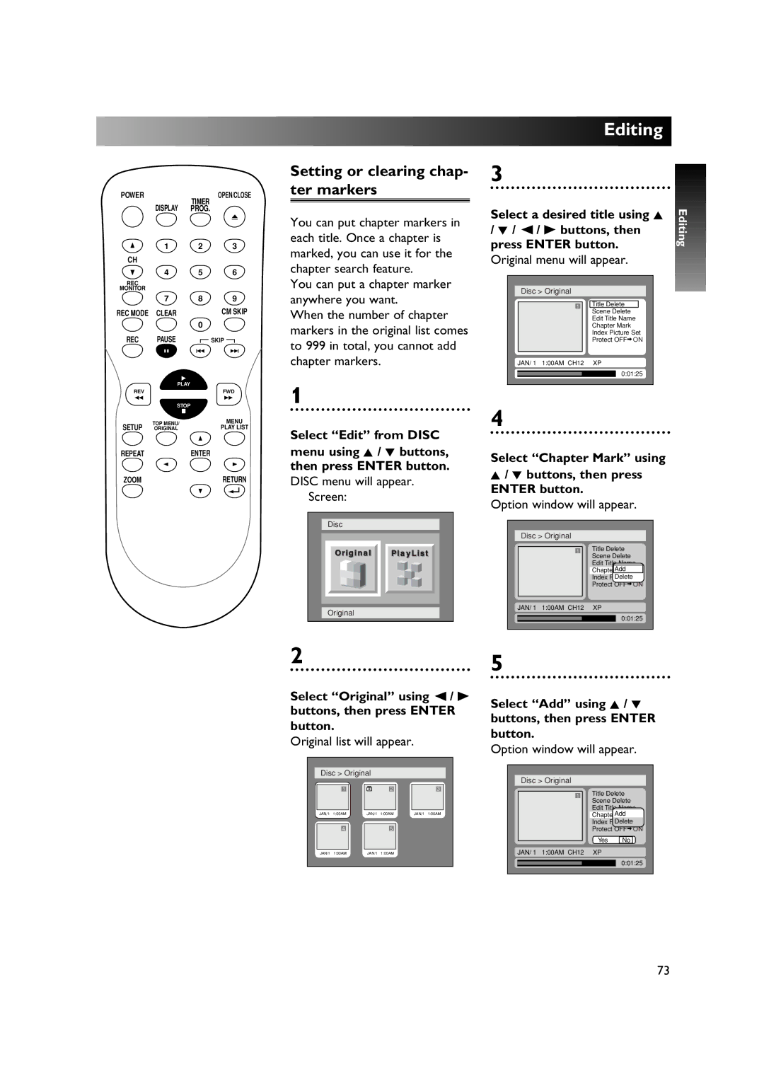 Sylvania DVR90DE owner manual Buttons, then Press Enter button Original menu will appear 