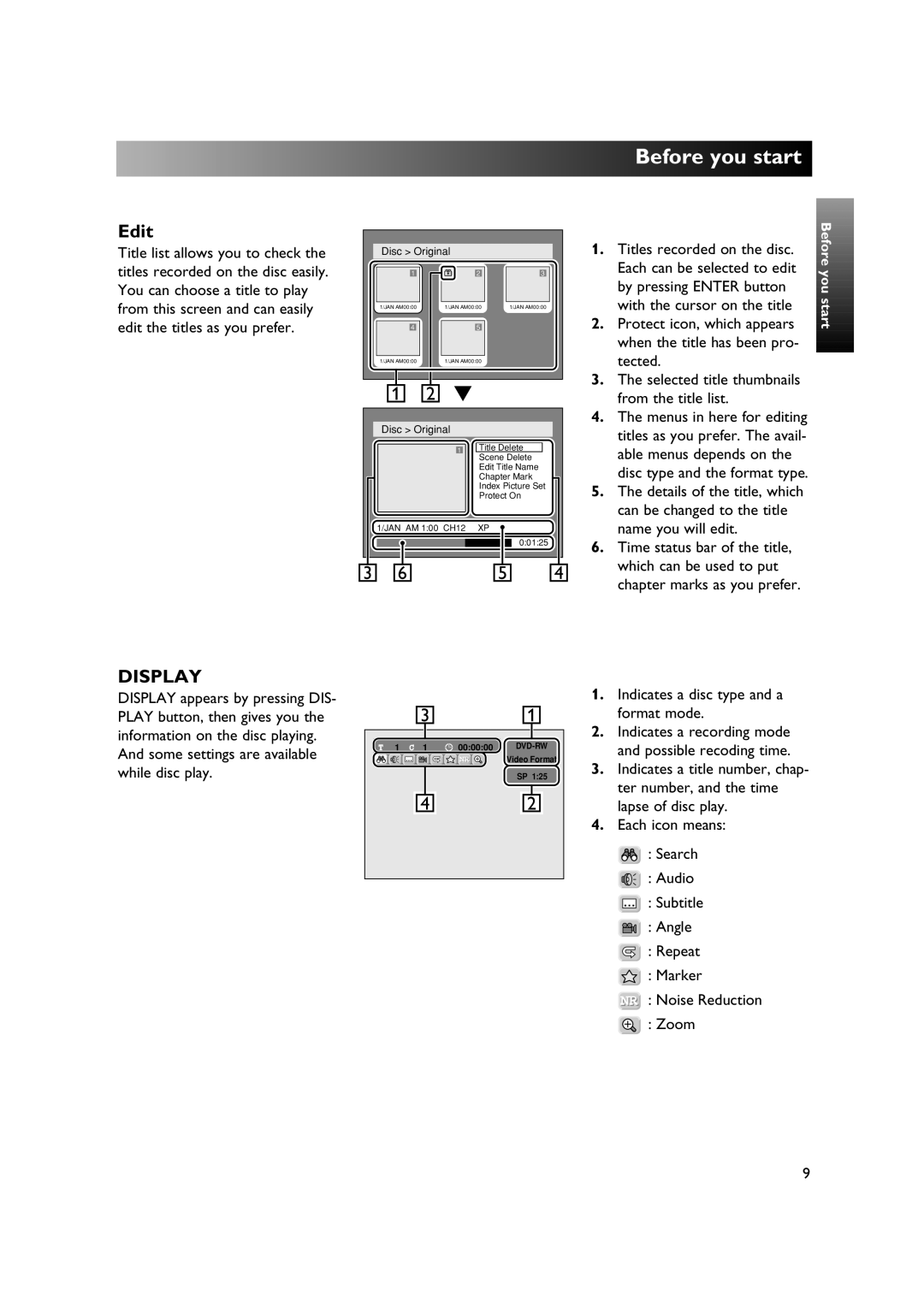 Sylvania DVR90DE owner manual Edit 