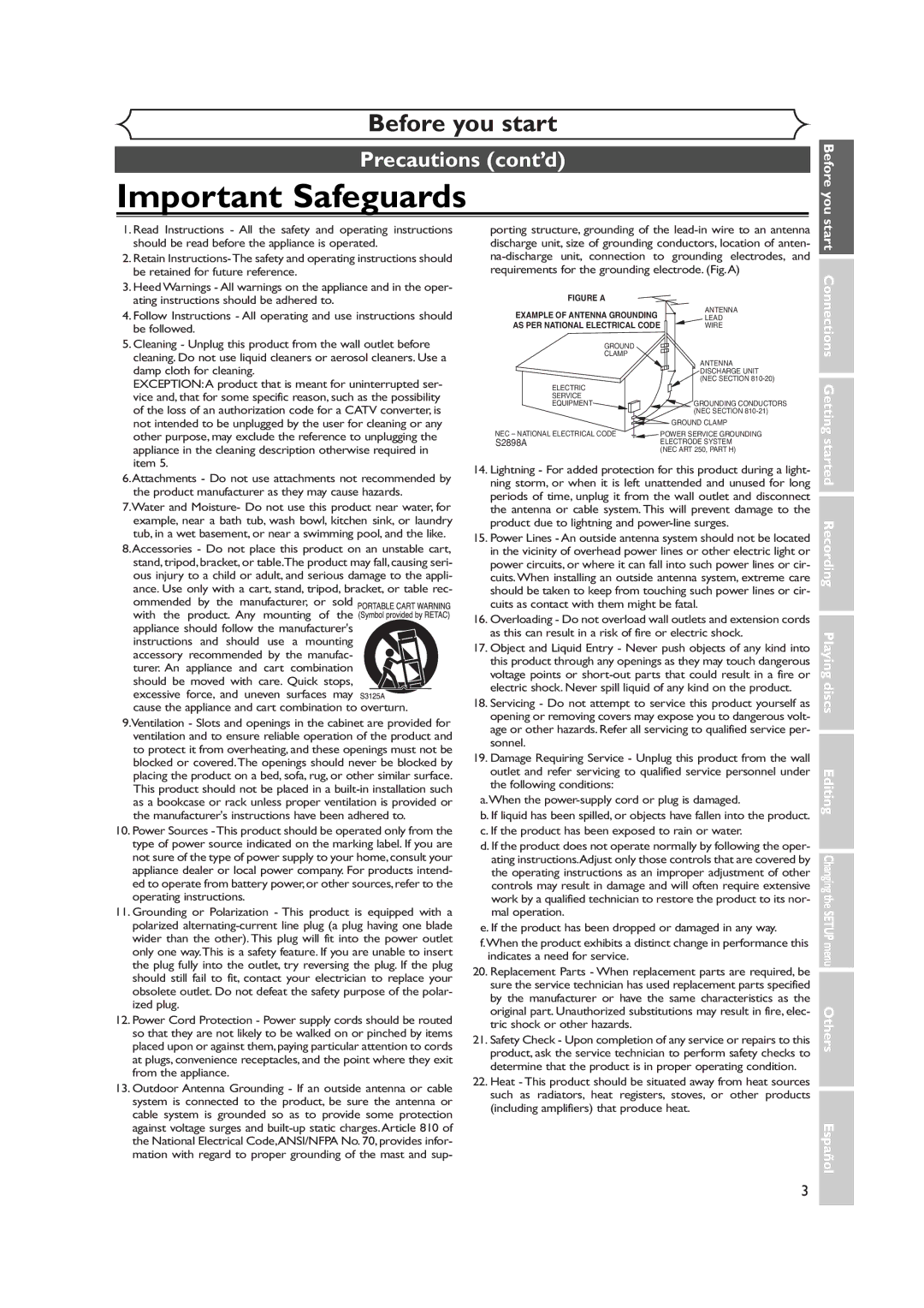 Sylvania DVR90DEA owner manual Precautions cont’d, Before you 