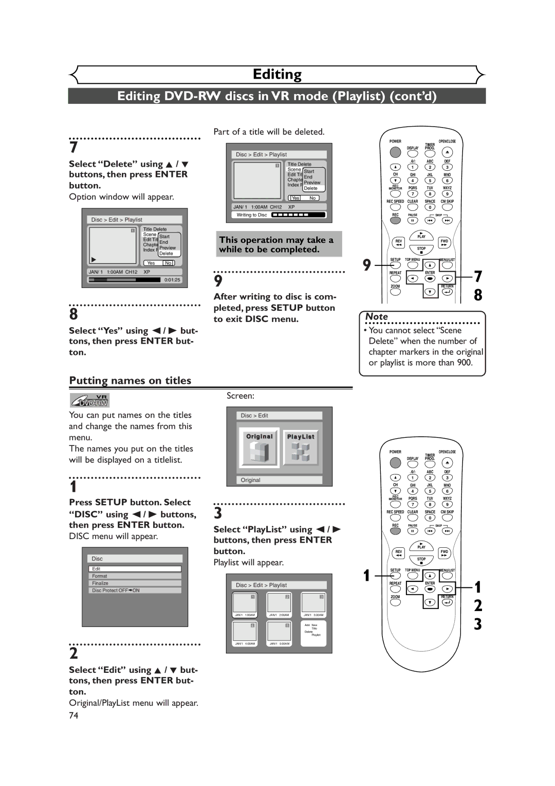 Sylvania DVR90DEA owner manual After writing to disc is com, Pleted, press Setup button, To exit Disc menu 