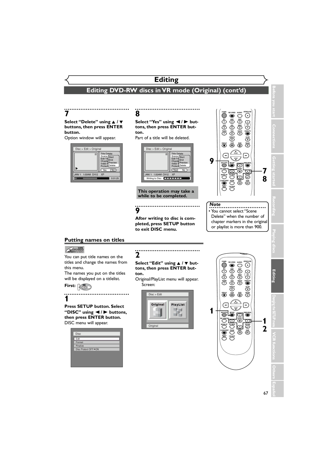 Sylvania DVR90VE owner manual Select Delete using K / L buttons, then press Enter button 