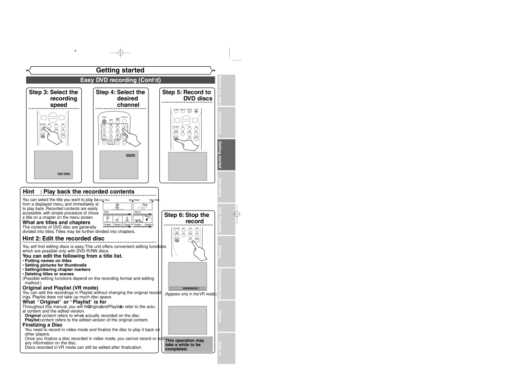 Sylvania DVR95DF owner manual Easy DVD recording Cont’d, Speed Channel 