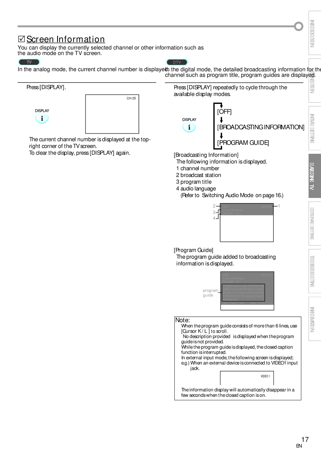 Sylvania LC115SL8P owner manual 5Screen Information, Press Display 