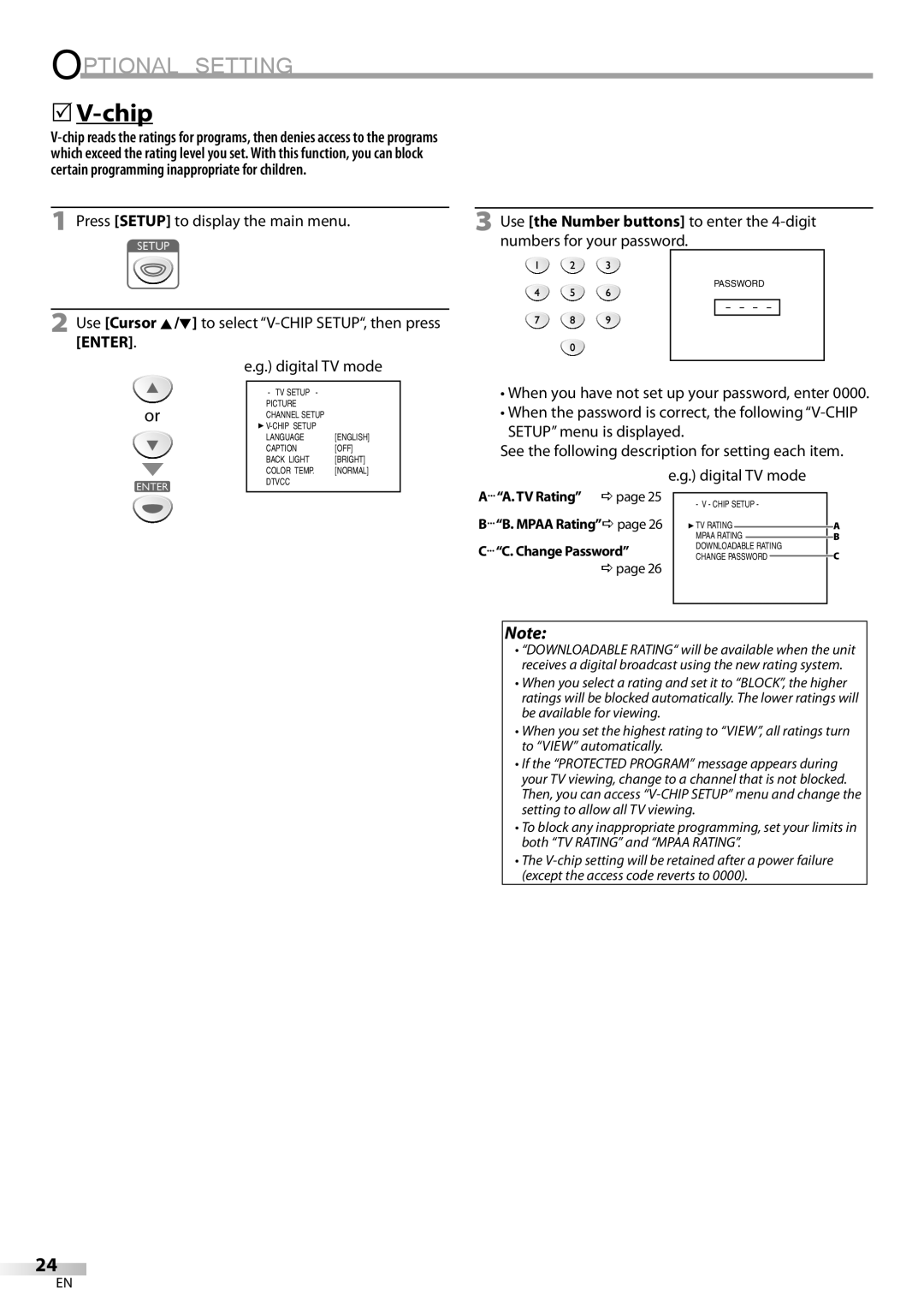 Sylvania LC115SL8P owner manual Chip, Change Password 