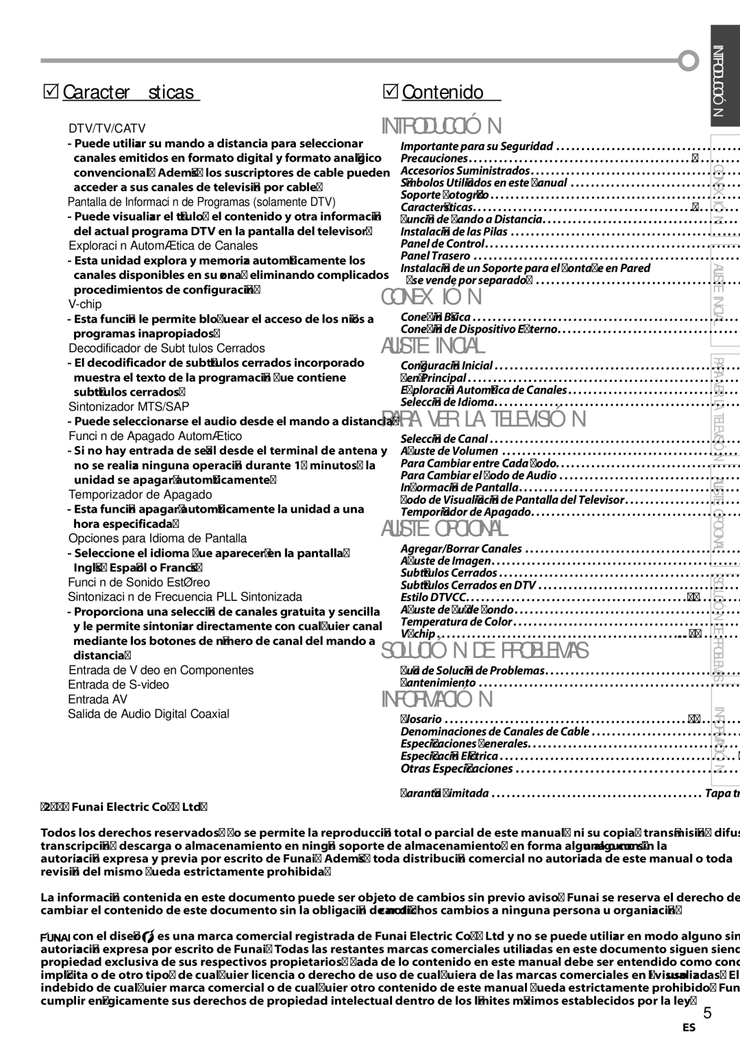 Sylvania LC115SL8P owner manual Características, Contenido 