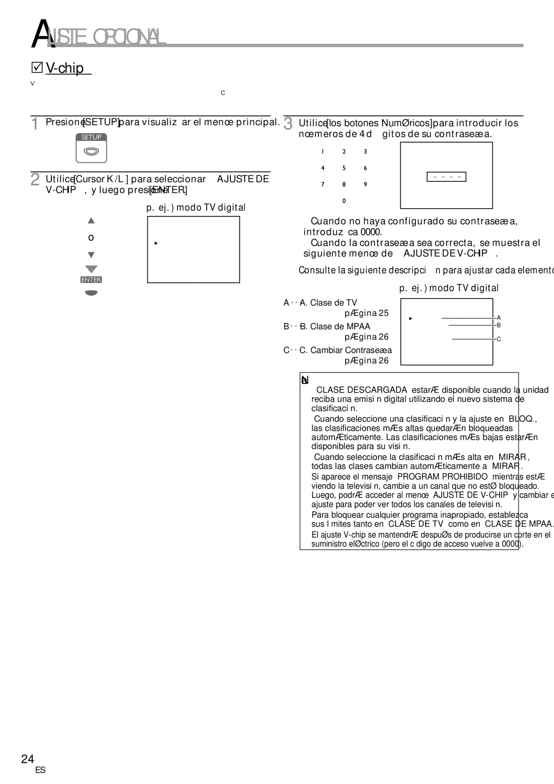 Sylvania LC115SL8P owner manual Cuando no haya configurado su contraseña, introduzca, Clase de TV, Clase de Mpaa 