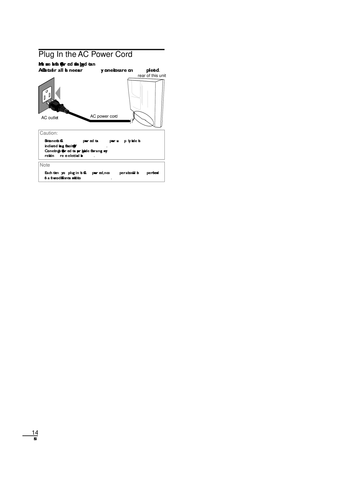 Sylvania LC190SL1 owner manual Plug In the AC Power Cord 