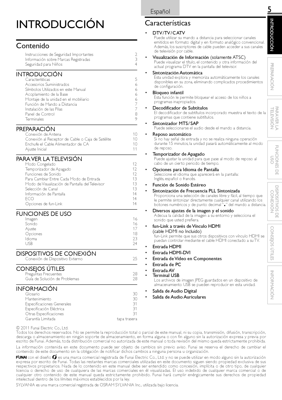 Sylvania LC220SS2 owner manual Introducción, Contenido 