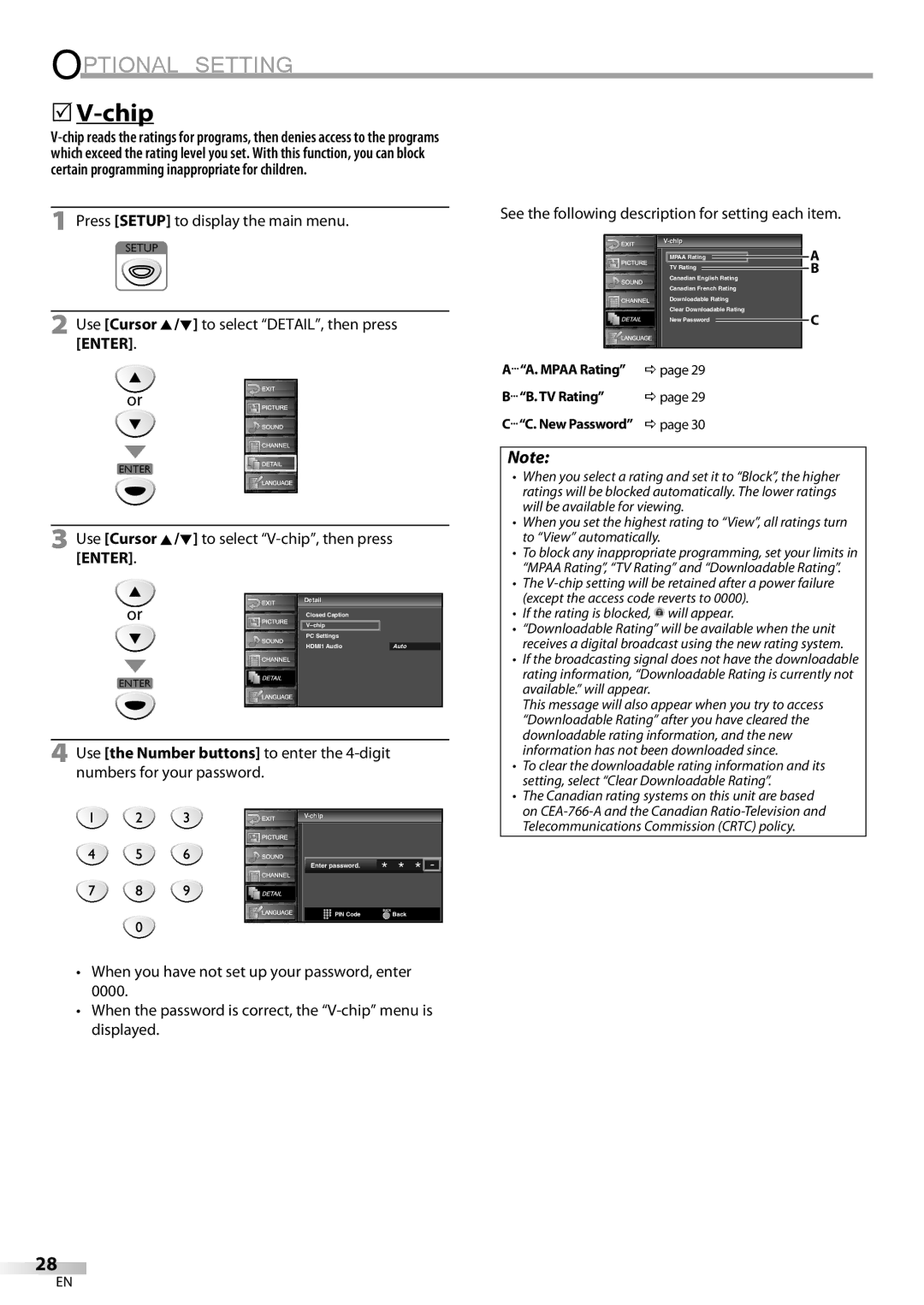 Sylvania LC225SC9 owner manual New Password Dpage, Chipip Enter password, Chip ip 