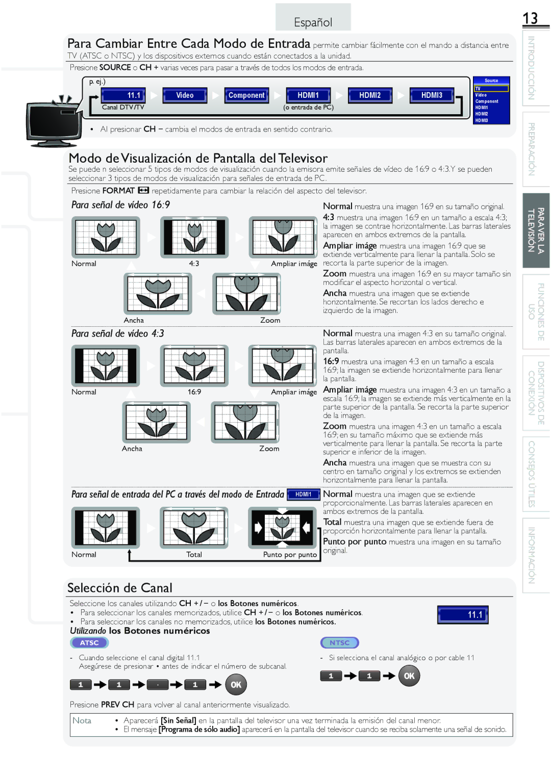 Sylvania LC260SS2 owner manual Ambos extremos de la pantalla, Original 