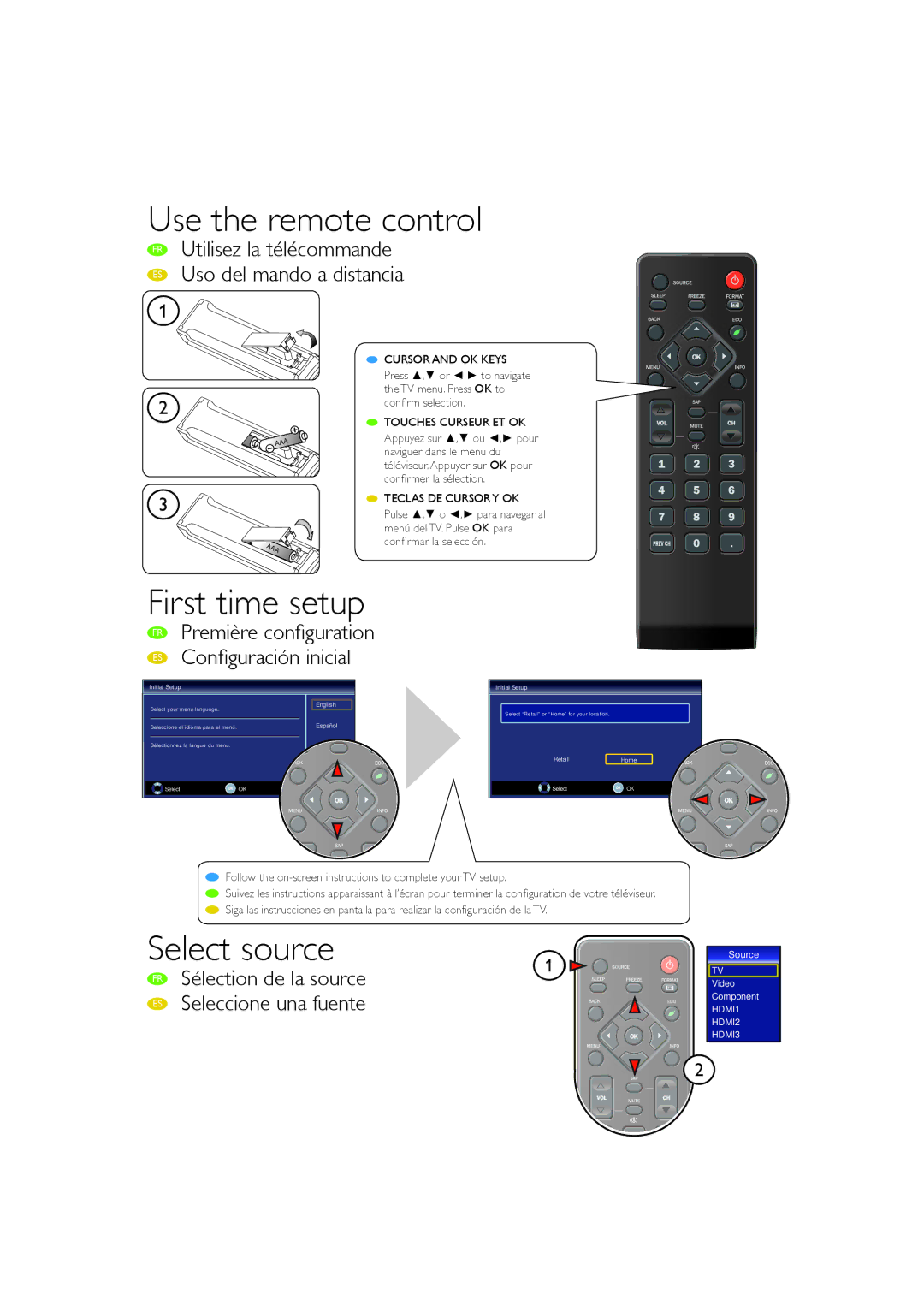 Sylvania LC320SL1 owner manual Menú del TV. Pulse OK para, Conﬁrmar la selección 