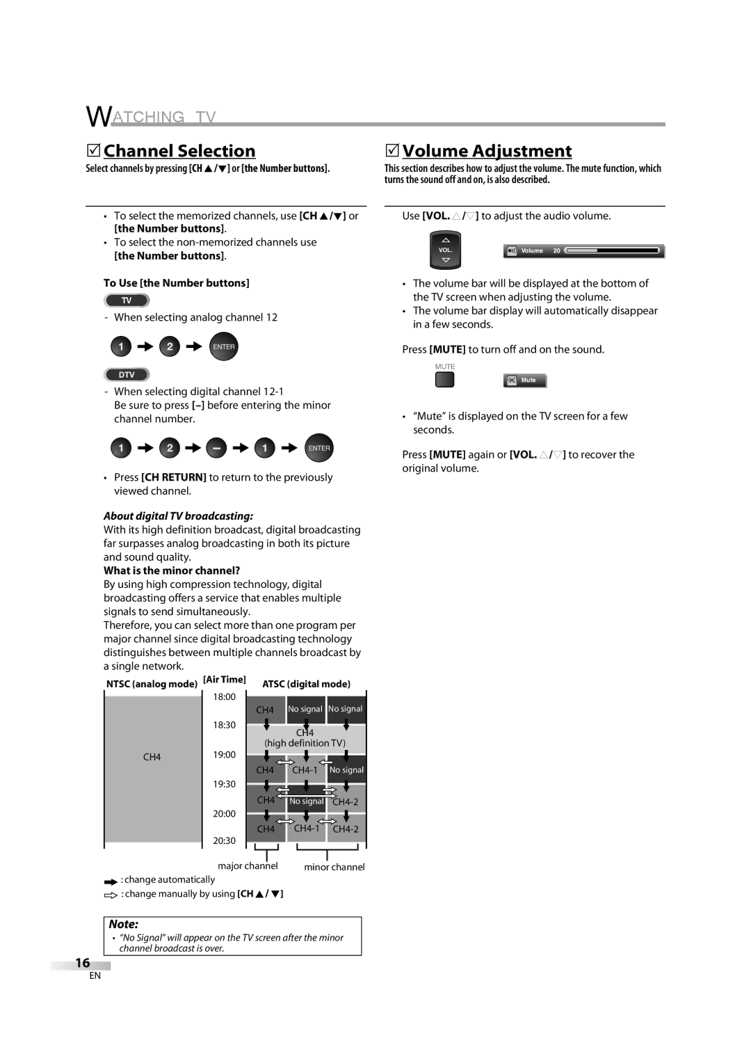 Sylvania lc320ss8 owner manual Watching TV, 5Channel Selection, 5Volume Adjustment, To Use the Number buttons 