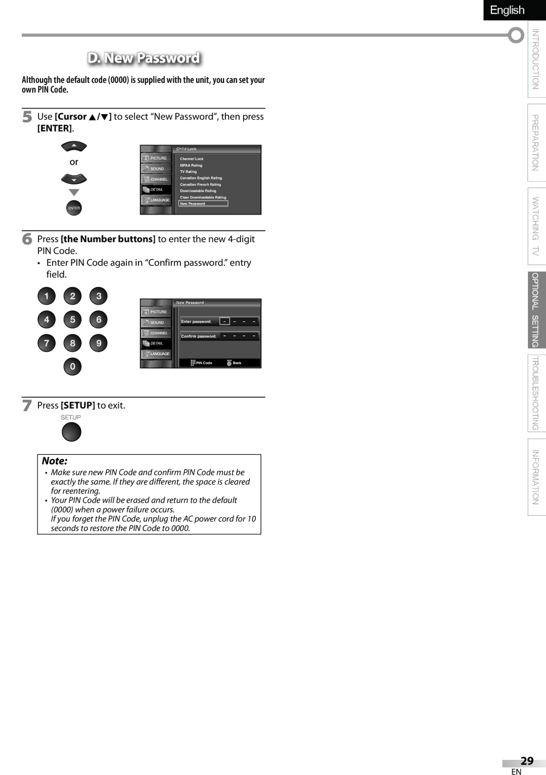 Sylvania LC320SSX owner manual Use Cursor K/L to select New Password, then press Enter 