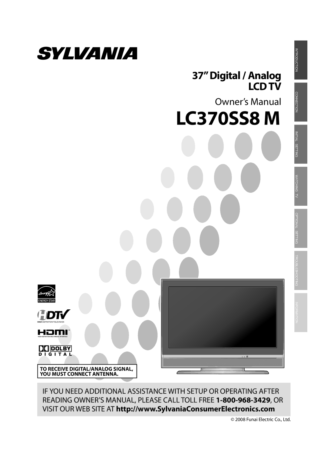 Sylvania LC370SS8M owner manual LC370SS8 M 