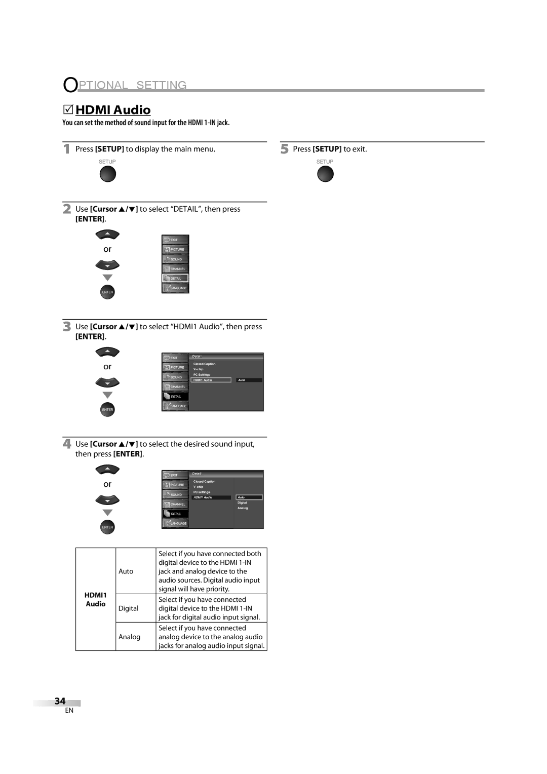 Sylvania LC370SS8M owner manual 5HDMI Audio 