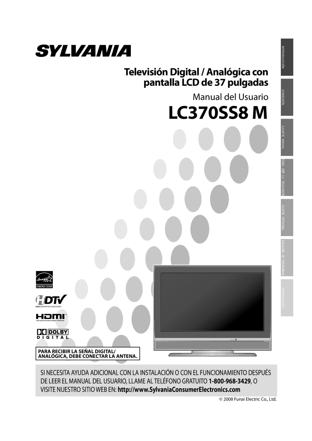 Sylvania LC370SS8M owner manual Manual del Usuario 