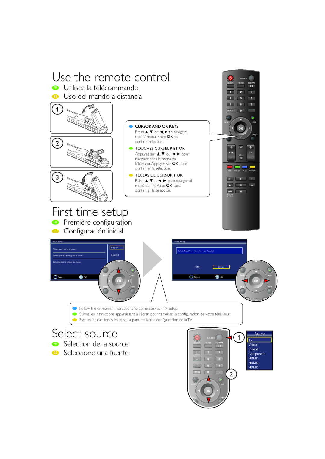 Sylvania A01PDUH, LC407SS1 owner manual Use the remote control, Follow the on-screen instructions to complete your TV setup 