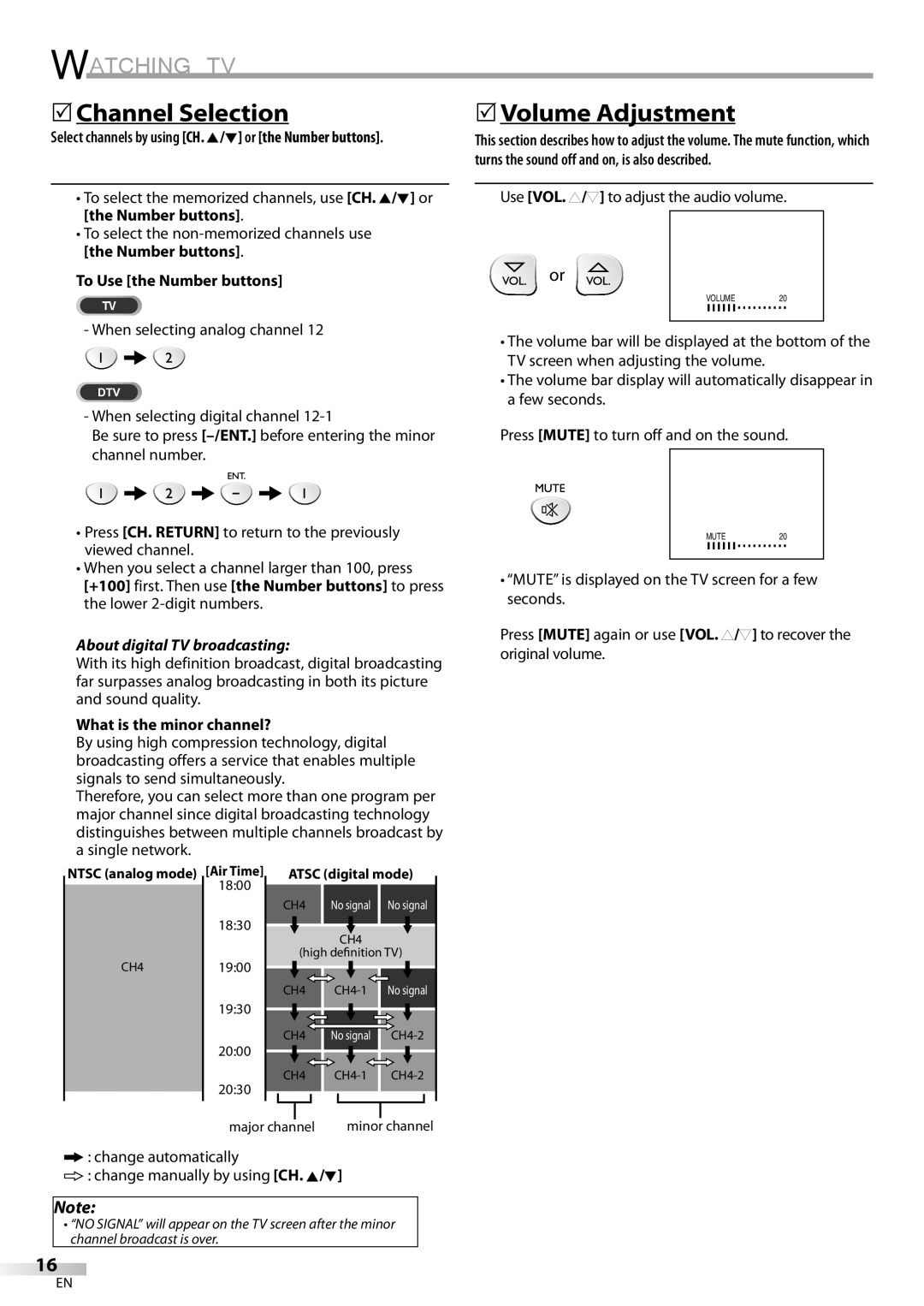 Sylvania ld155sl8 owner manual Watching TV, 5Channel Selection, 5Volume Adjustment, To Use the Number buttons 