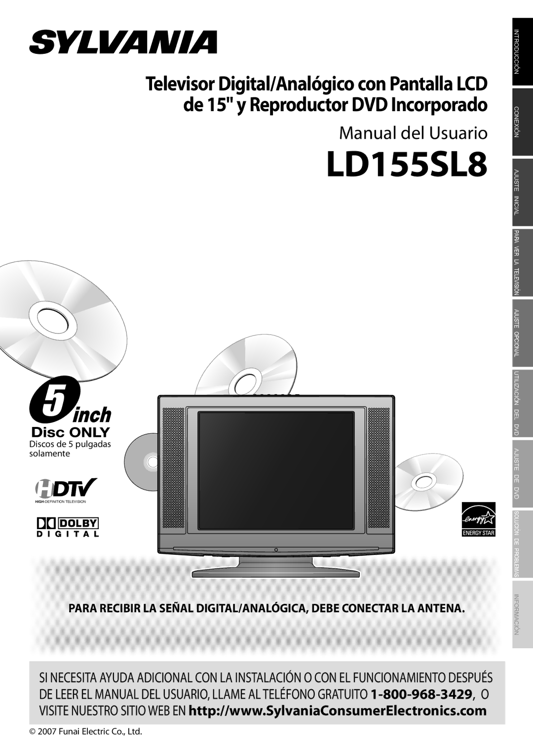 Sylvania ld155sl8 owner manual Manual del Usuario 